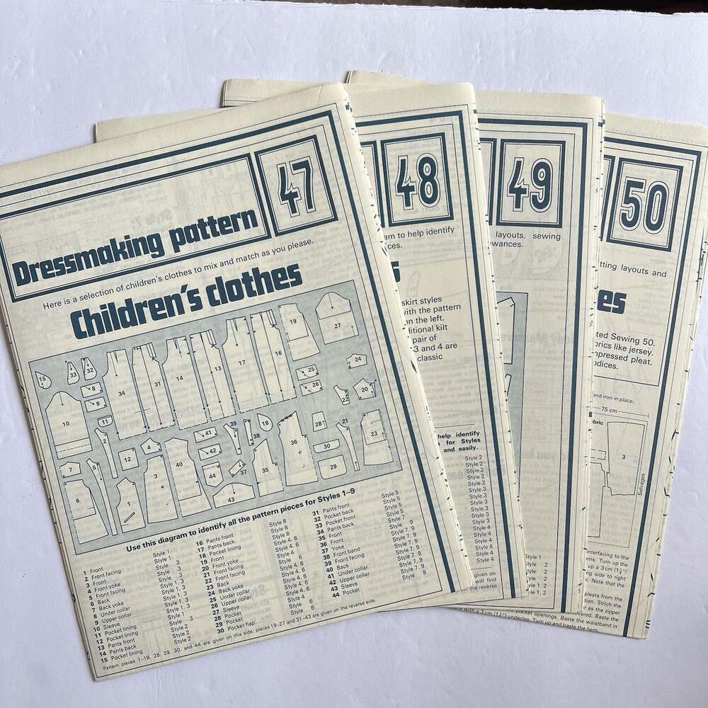 Vintage Designer Sewing Patterns Lot Of 4 Childrens Clothes Skirts Coats Dresses